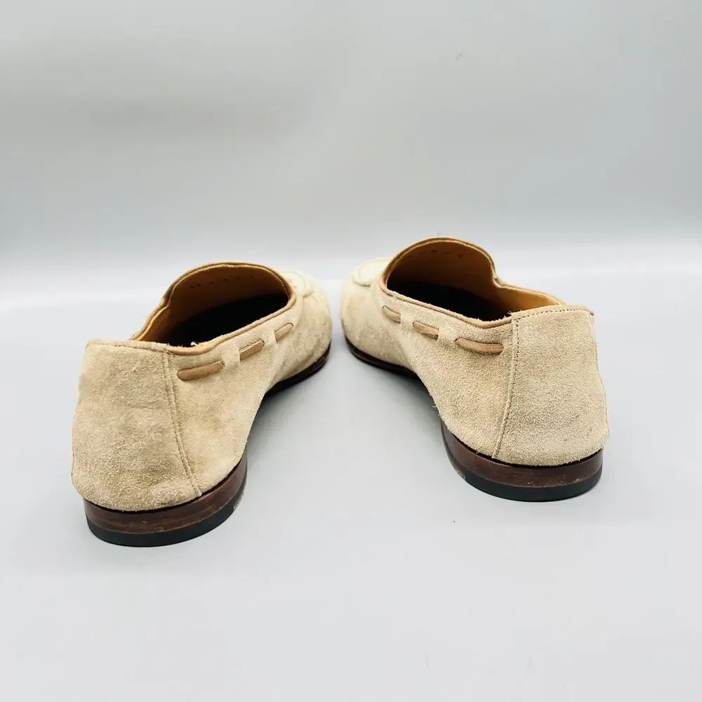 Suitsupply Shoes Mens 9 Beige Suede Slip On Tassel Loafers Dress Casual Classic